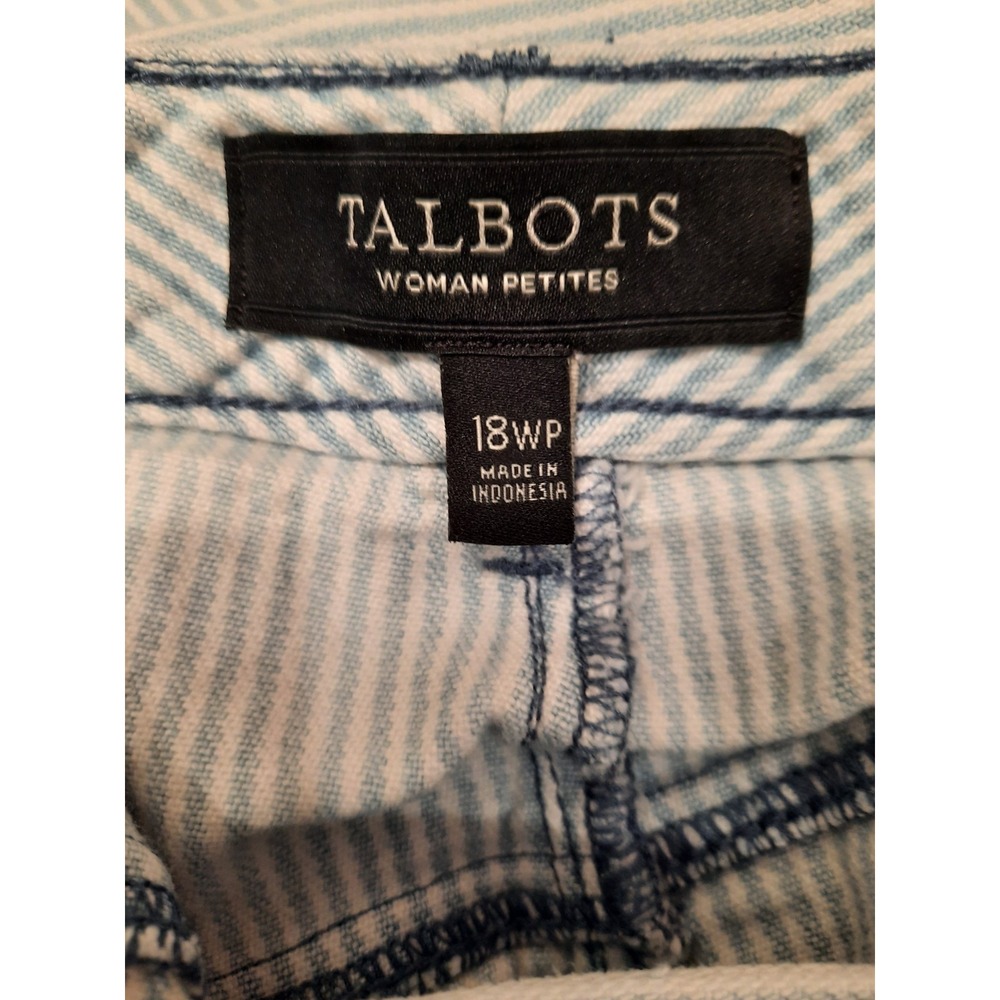 Talbots Womens Jeans Size 18 WP Blue White Stripe Pre-owned - Picture 2 of 7